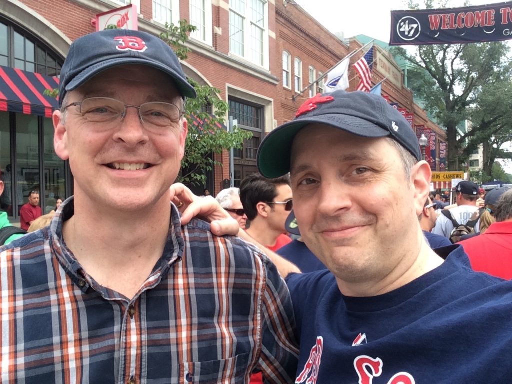 2015-06-23 - Mark Heels and Erik Heels at a Red Sox game at Fenway Park in Boston on Mark's birthday.